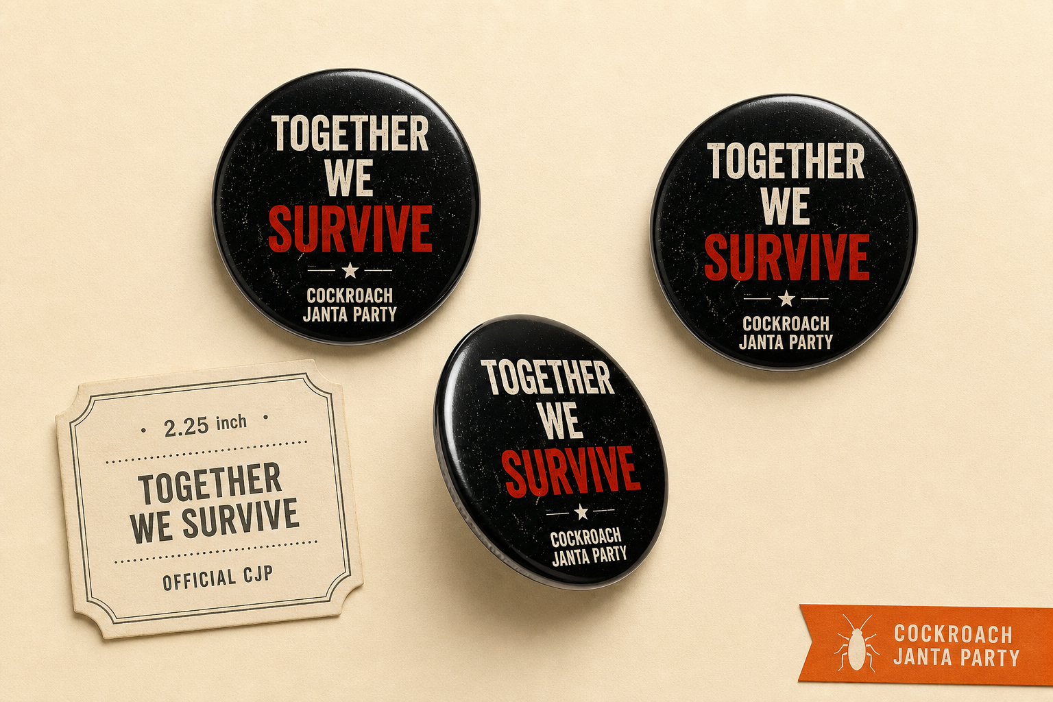 Together We Survive Pin Badge