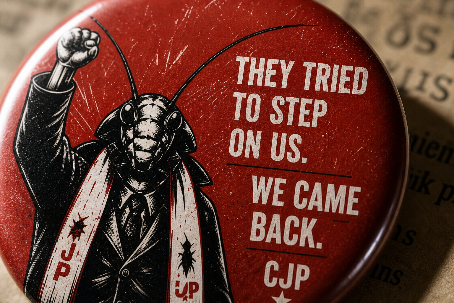 Cockroach Resilience Pin Badge