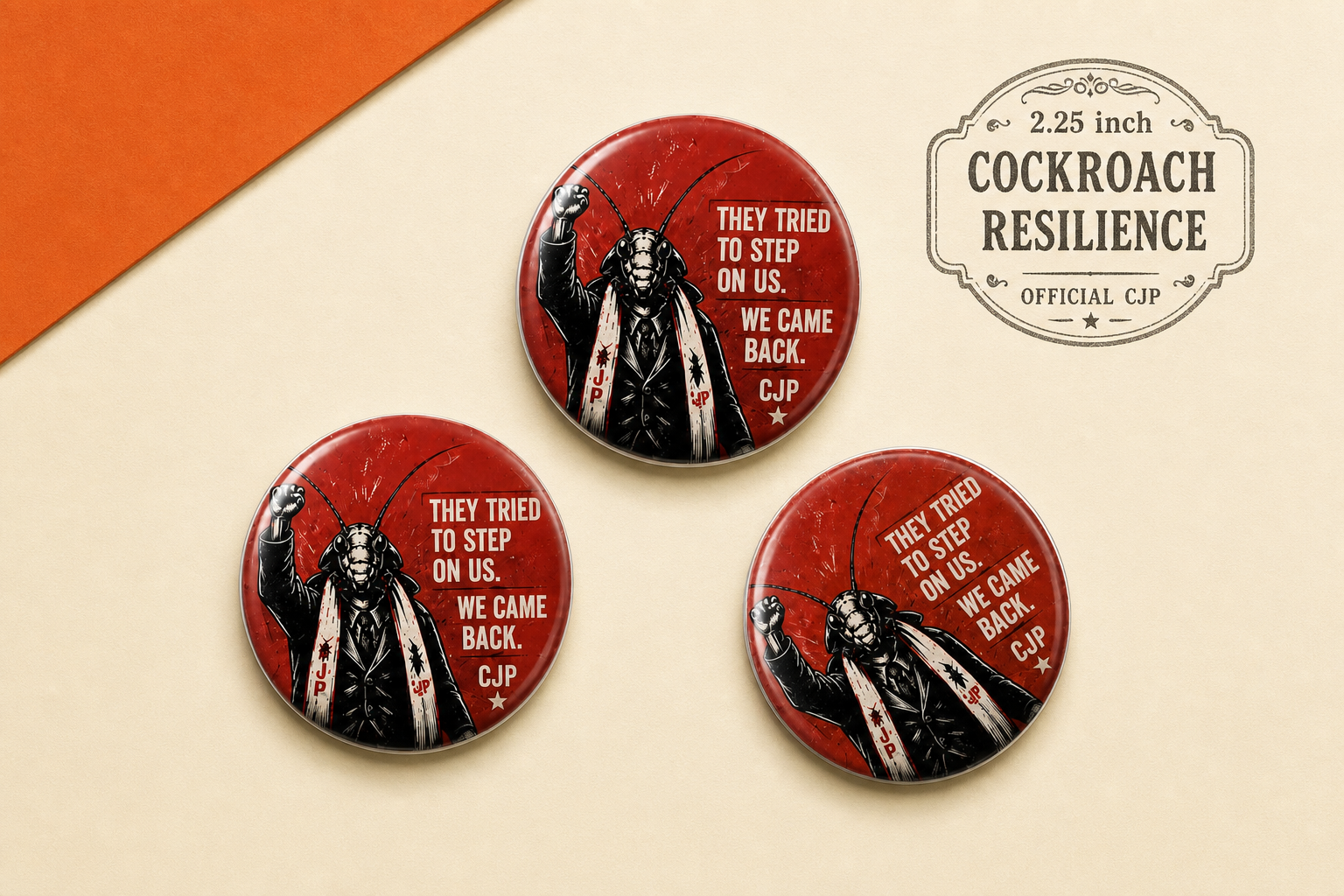 Cockroach Resilience Pin Badge