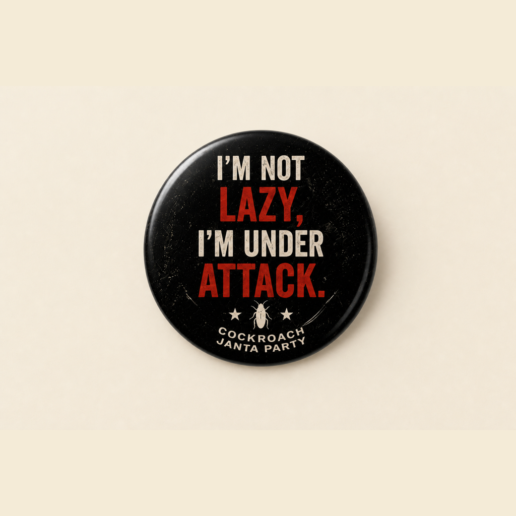 I'm Not Lazy — I'm Under Attack Pin Badge