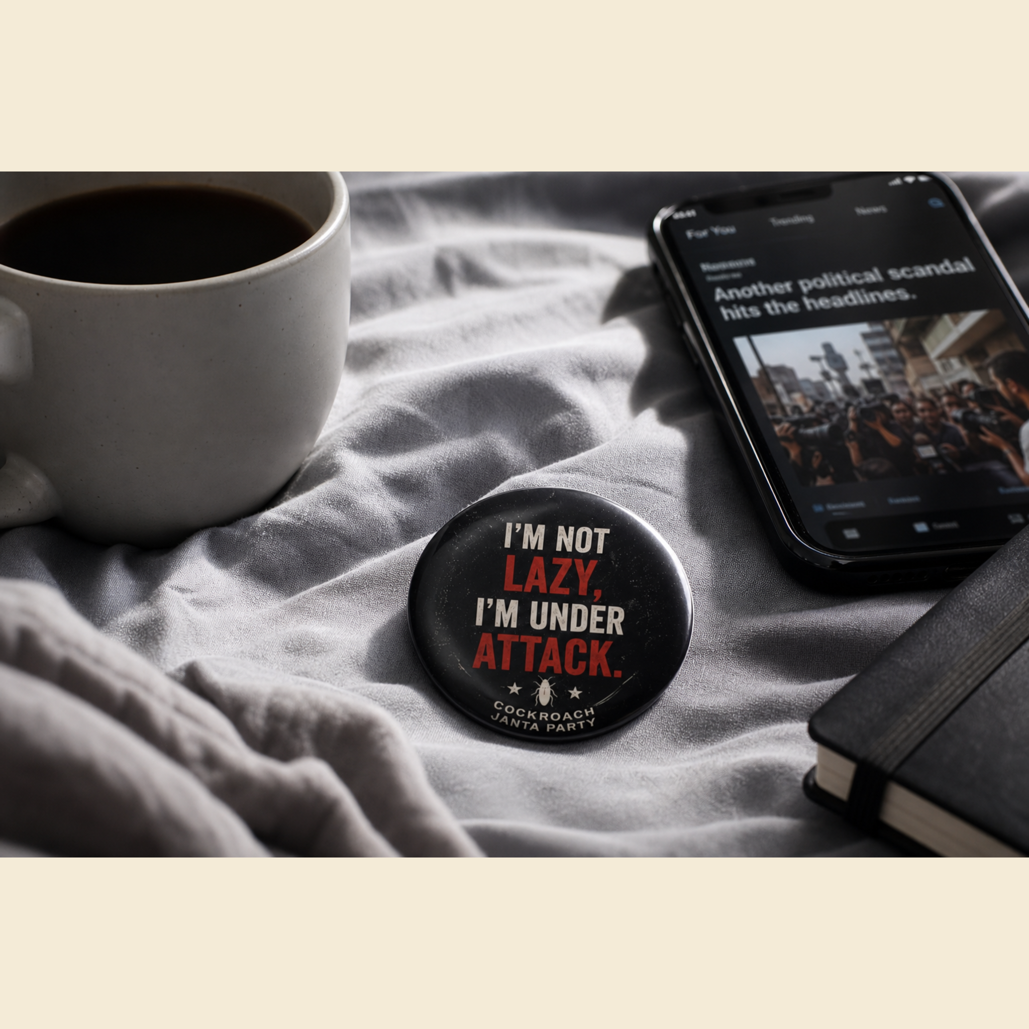 I'm Not Lazy — I'm Under Attack Pin Badge