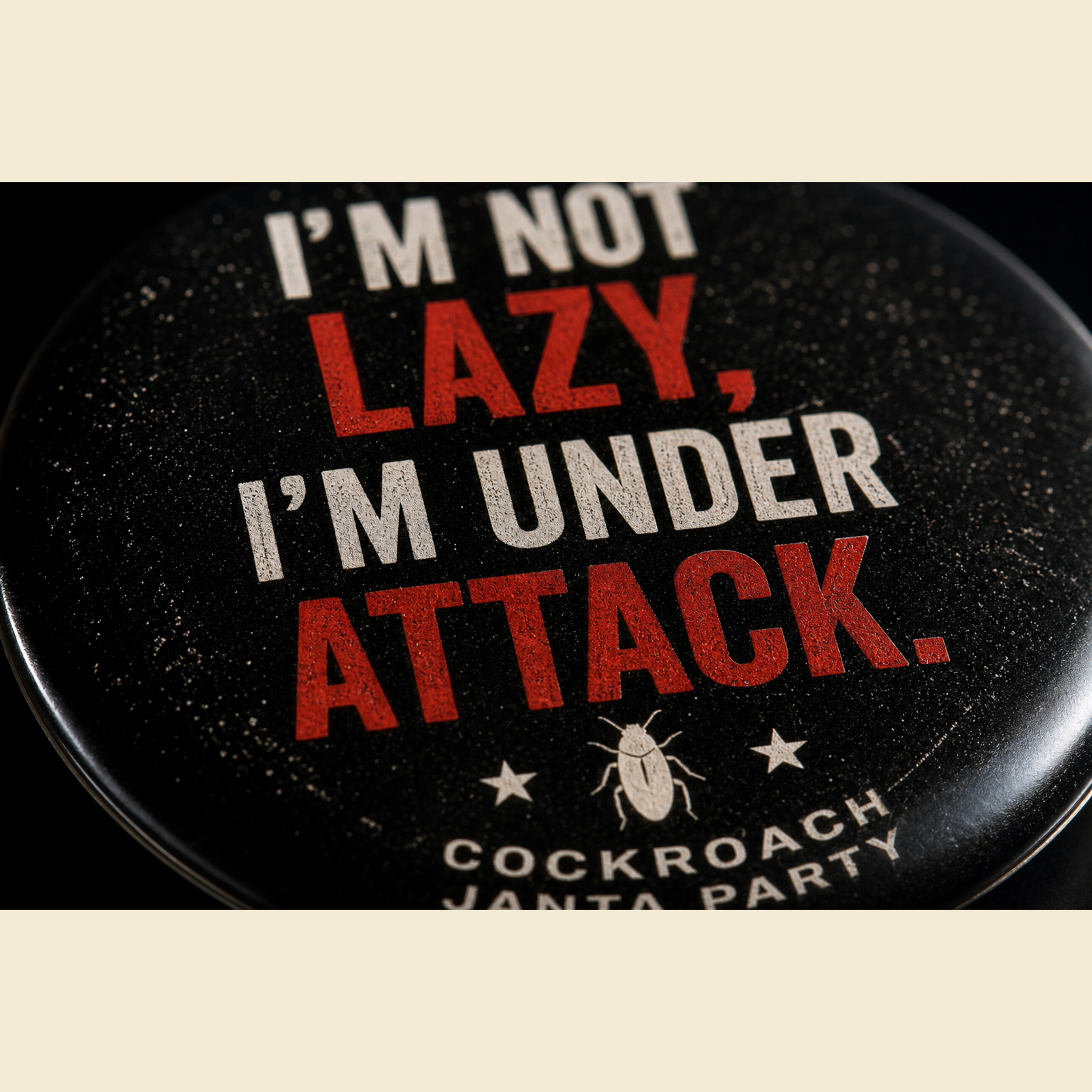 I'm Not Lazy — I'm Under Attack Pin Badge