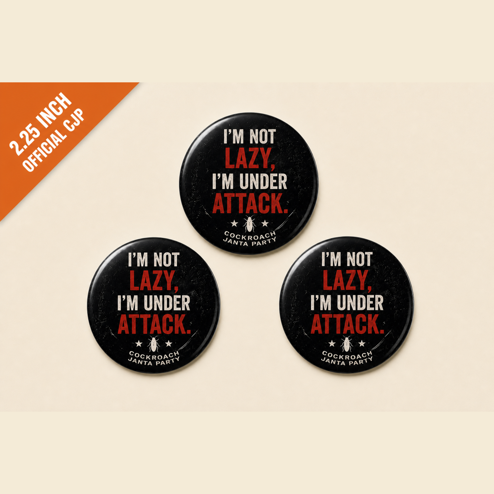 I'm Not Lazy — I'm Under Attack Pin Badge